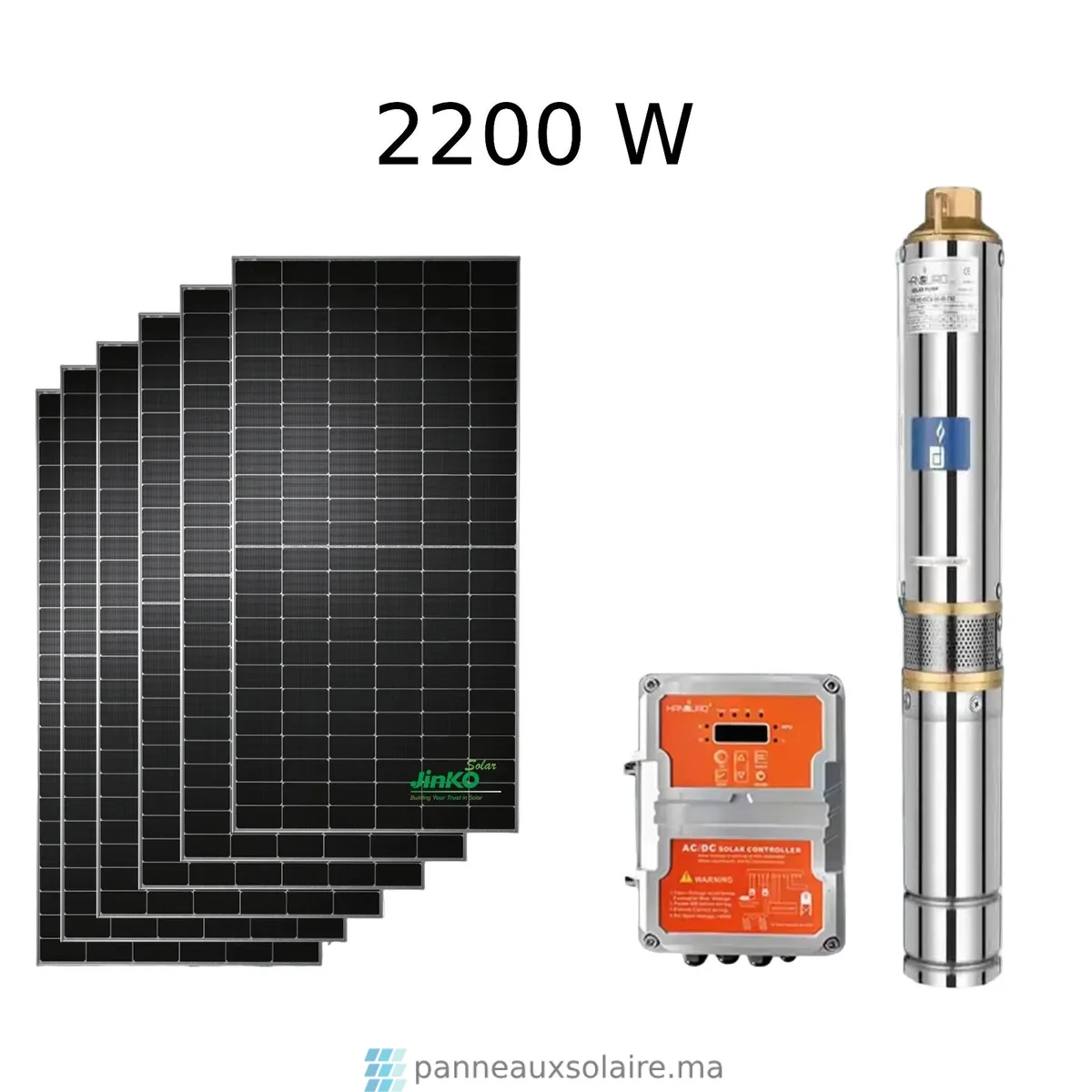 Kit Pompe DC AC 2200W avec contrôleur et panneaux