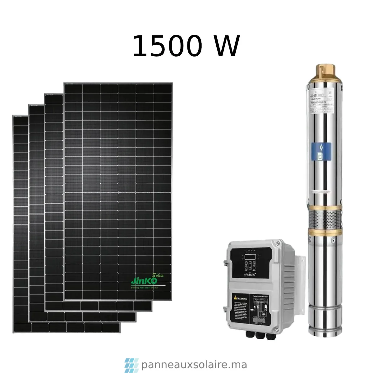 Kit Pompe DC AC 1500W avec contrôleur et panneaux