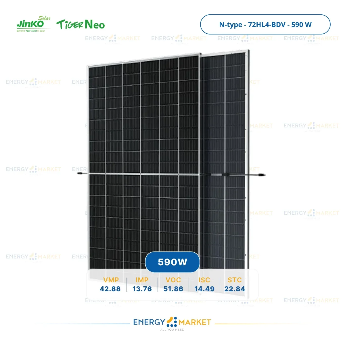 Panneau solaire 575 Watts JINKO Solar BIFACIAL